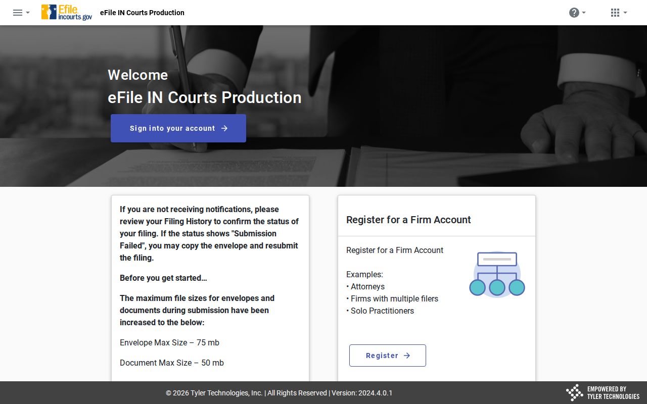 Rush County court record e-filing provider
